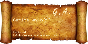 Gerics Anikó névjegykártya